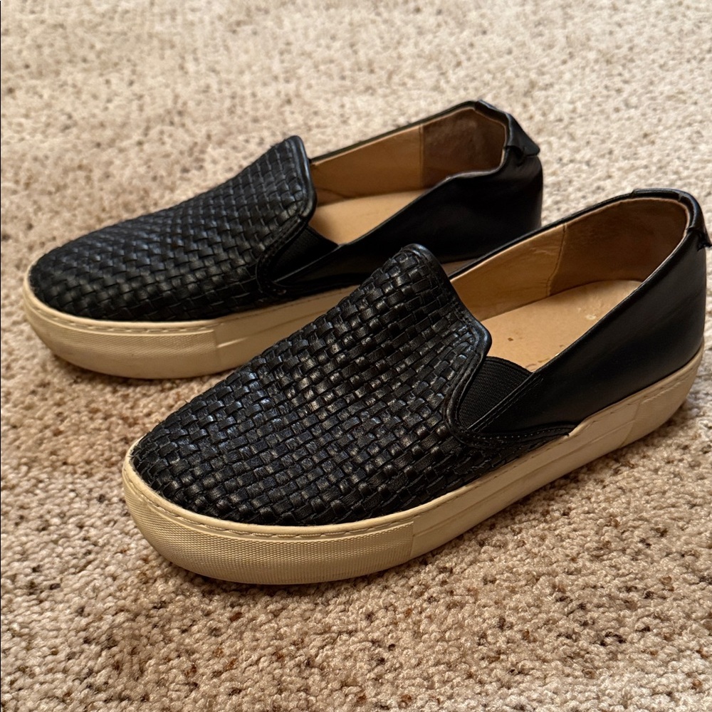 Black Woven J/Slides Slip-On Sneakers